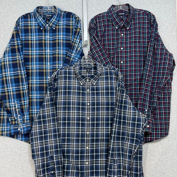 Lot of 3 Lands End No Iron Twill Shirts Size XXL/T Tall 18-18.5 Traditional Fit - Picture 2 of 16